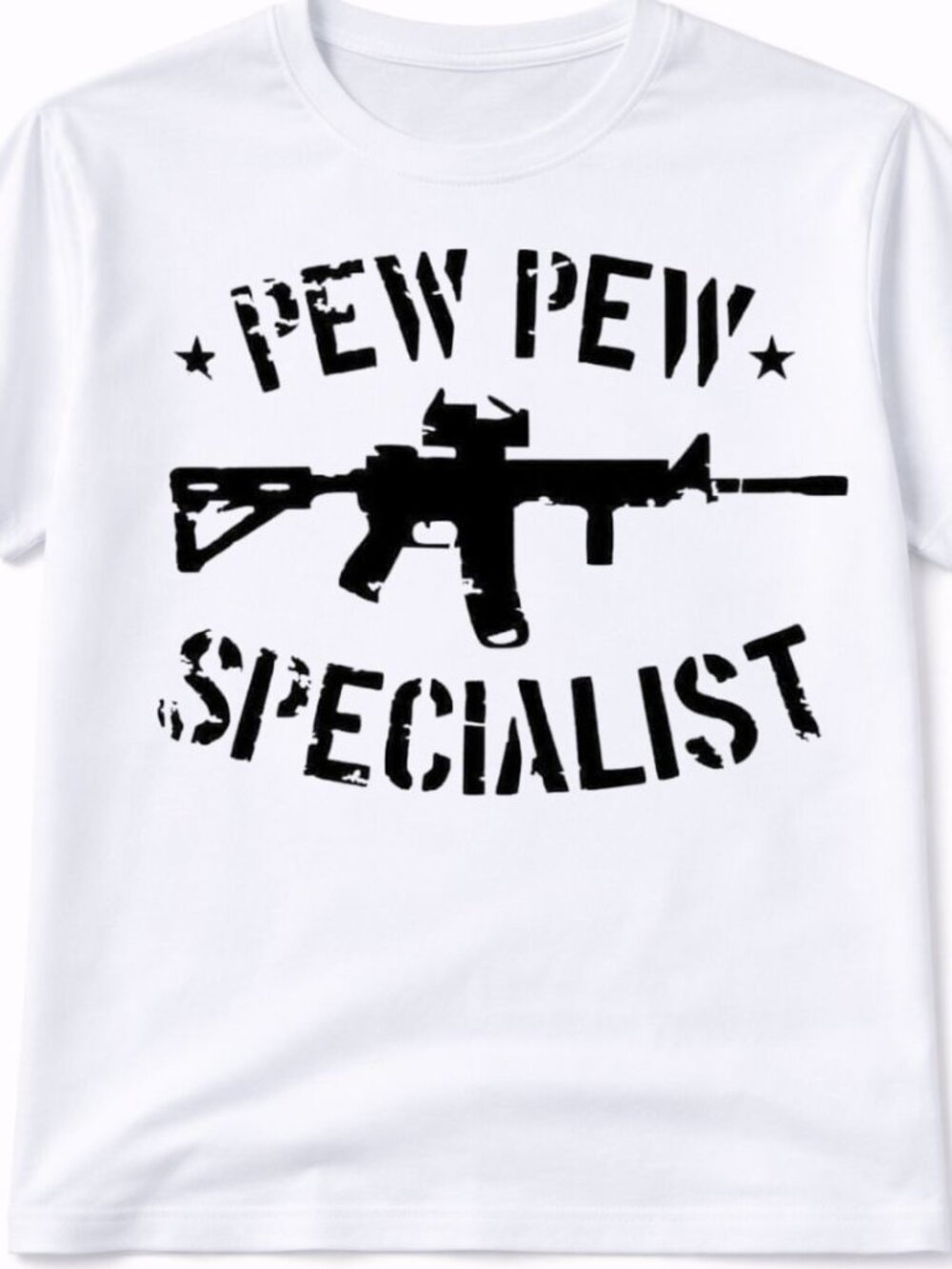 Pew Pew Specialist Graphic T Shirt Trendy Boutique Style Tee Mens Gifts White